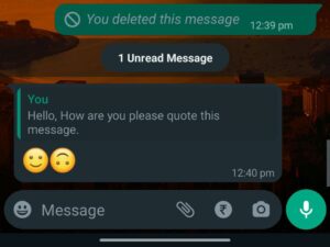 Delete whatsapp message