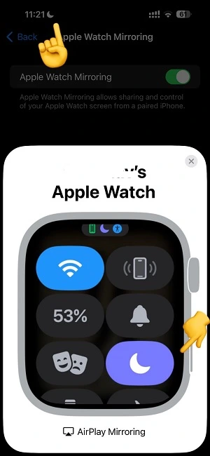 Apple Watch Series 7 mirroring feature on iphone 14 pro max