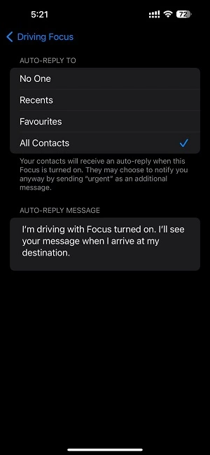 Driving mode in iphone 14 pro max