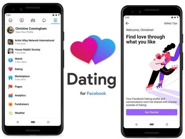 Facebook Dating option in Facebook app and its user interface