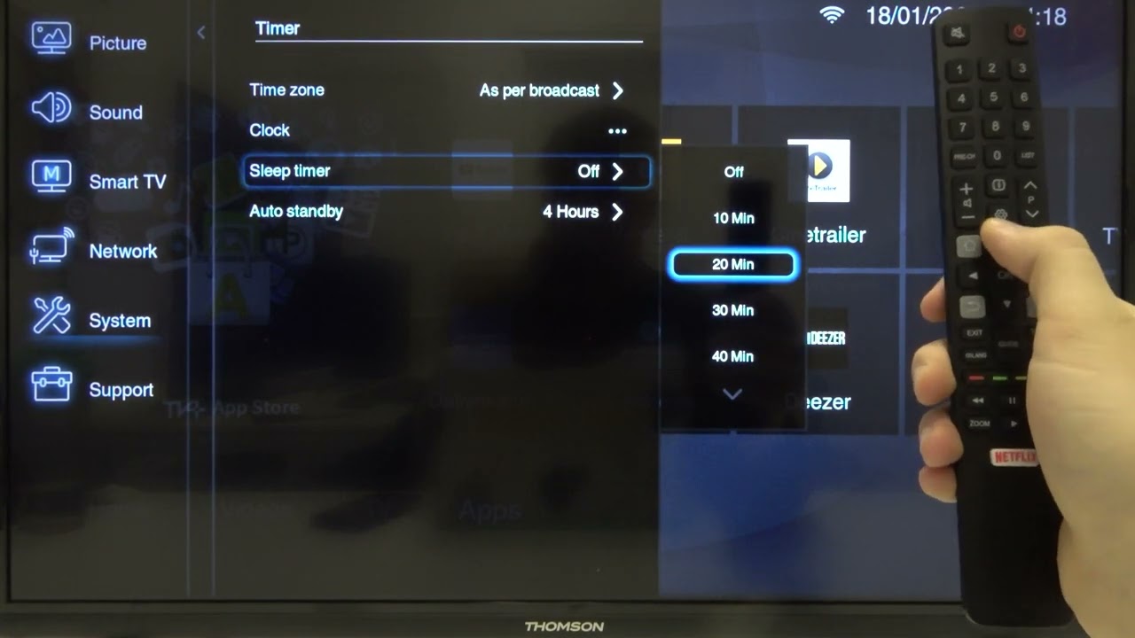 How to put sleep timer on JVC smart TV2