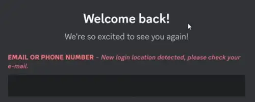 Discord 'New Login Location Detected'