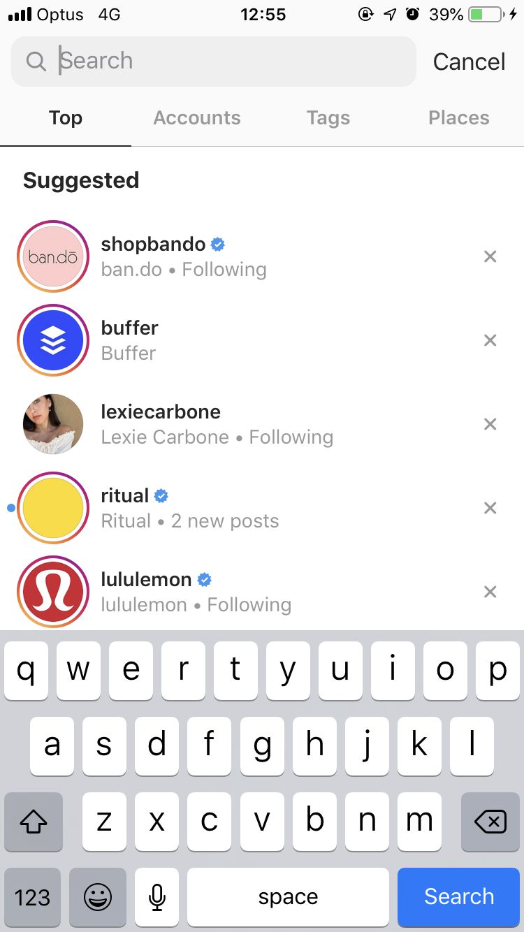 Instagram search