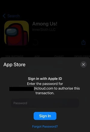 Apple ID password to download app on iPhone 14 pro max