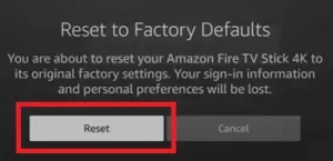 Reset Amazon Fire TV
