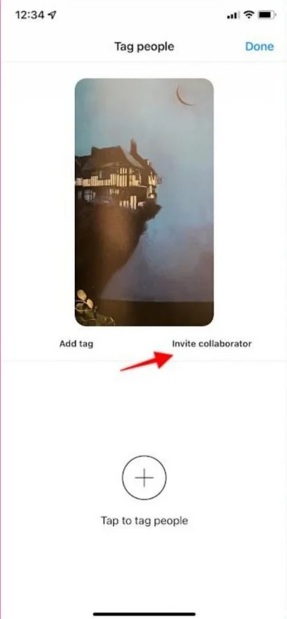Add collaborator on Instagram