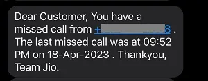Carrier message showing someone called you when phone was unavailable