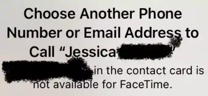 Contact Card is Not Available for Facetime