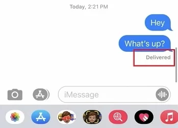 Delivered message status label in iMessage