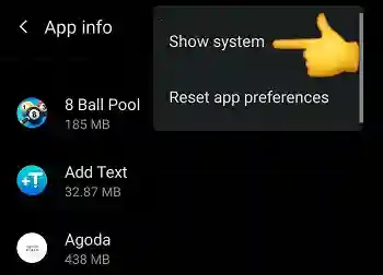 Show system Apps Android