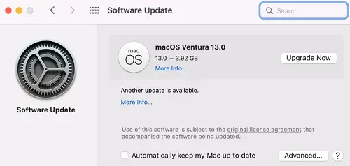 Software update Mac