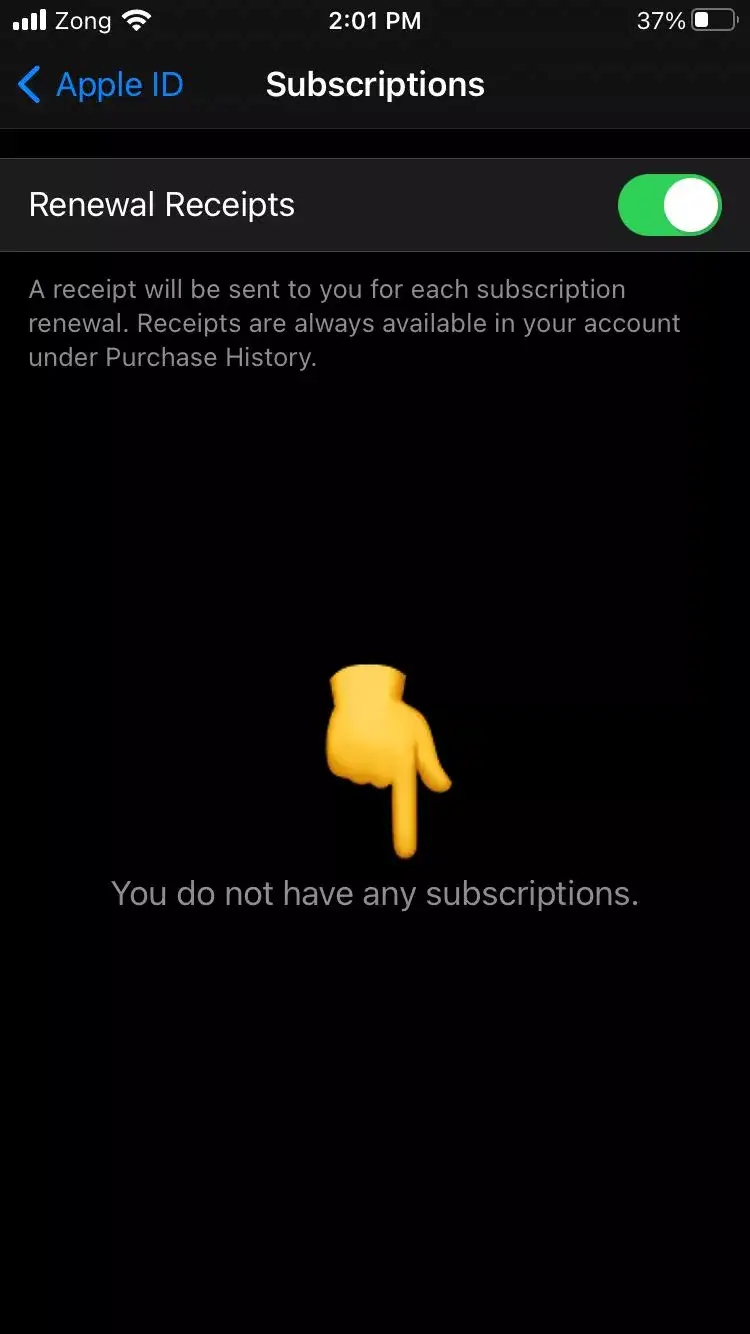Cancel subscriptions in iPhone