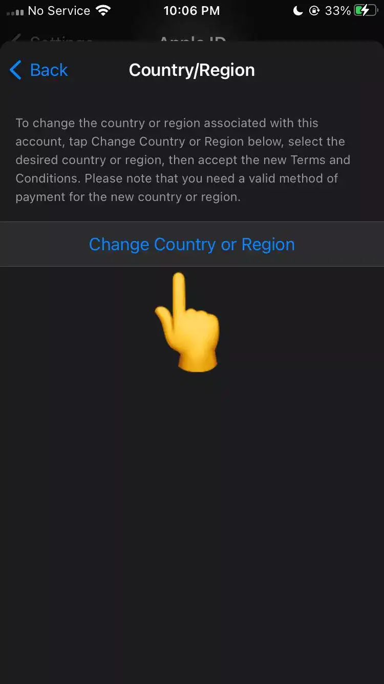 Change country or region settings in iPhone