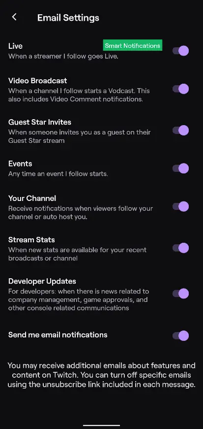 Twitch notifications not working