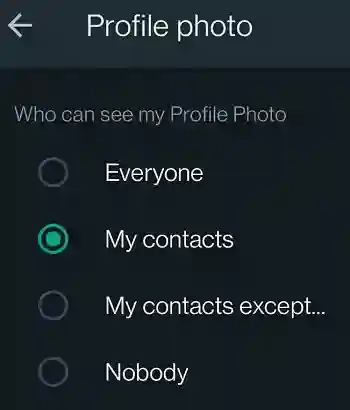 whatsapp profile privacy settings