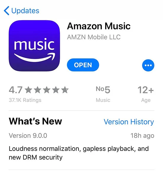 Update the Amazon Music app