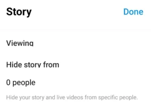 hide story from setting option