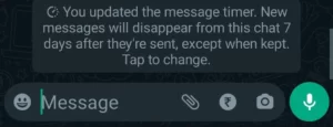 notification dissapearing messages