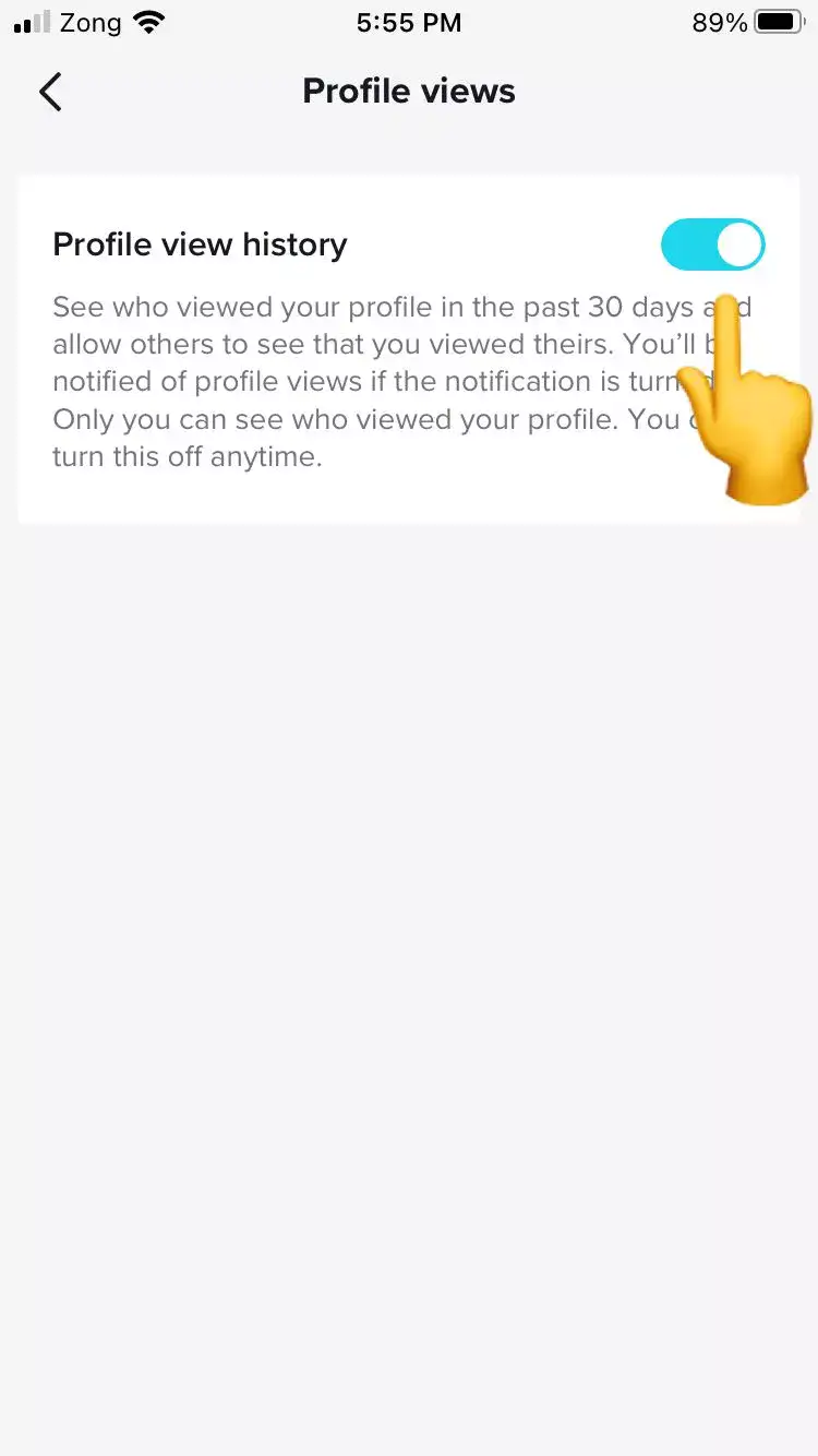 Turn on the profile view feature in TikTok