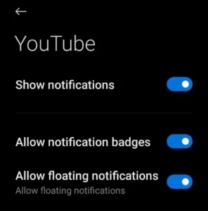 youtube notification setting