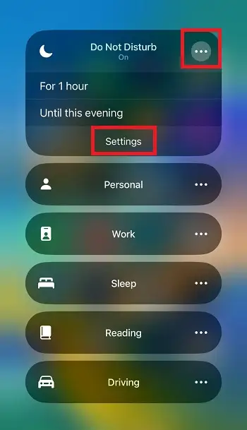 Do not disturb mode settings in iPhone