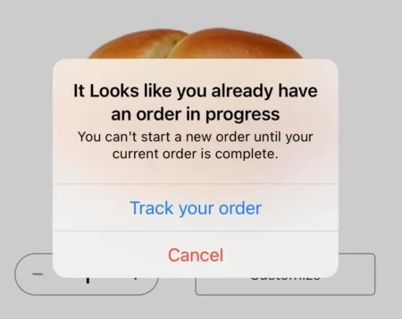 McDonald it looks like you already have an order in progress