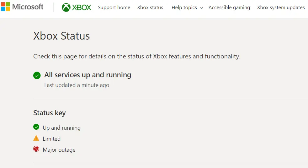 Xbox Live server status