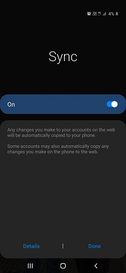 Sync-option-in-phone