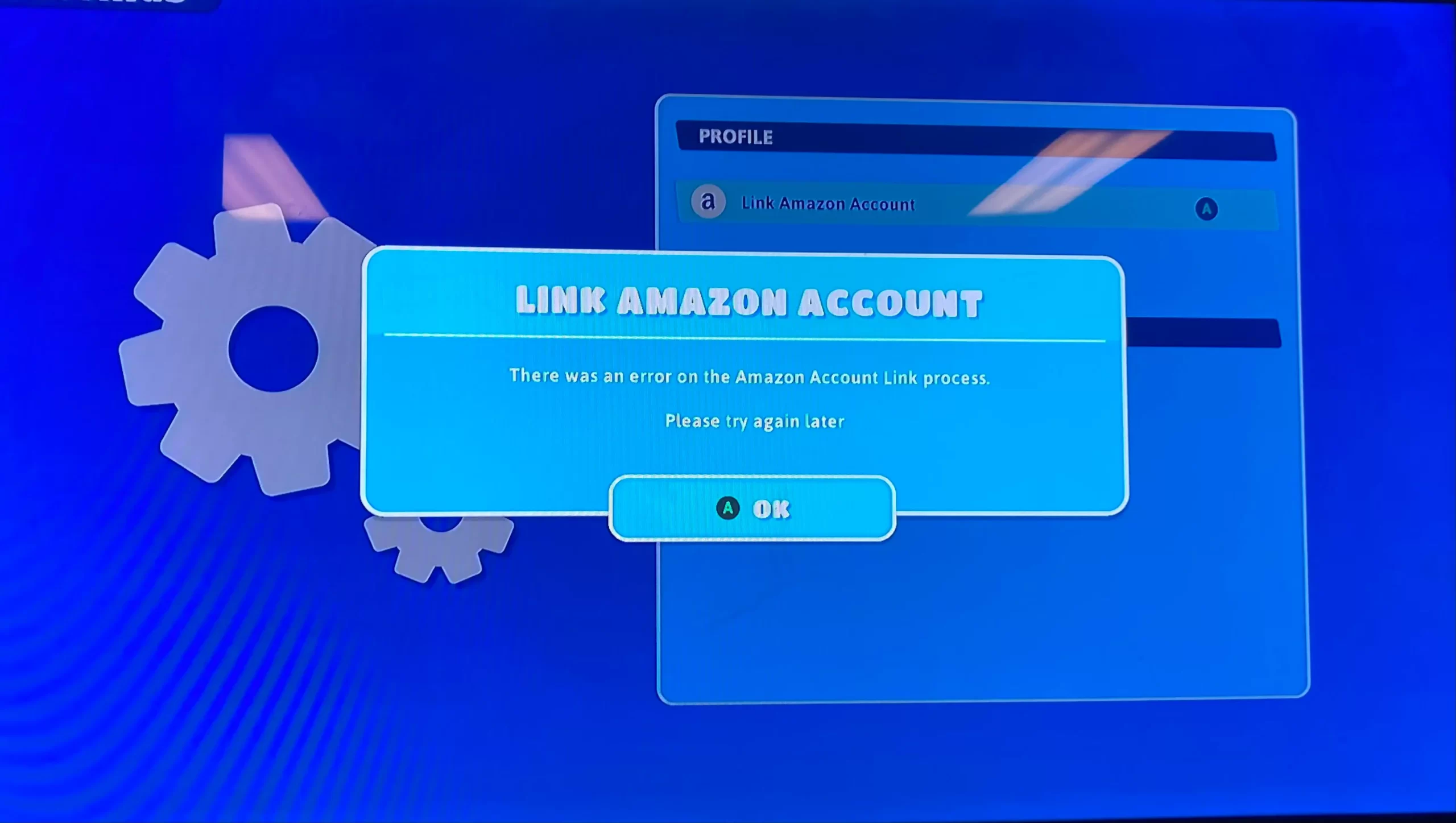 “There was an Error on the Amazon Account Link Process” error