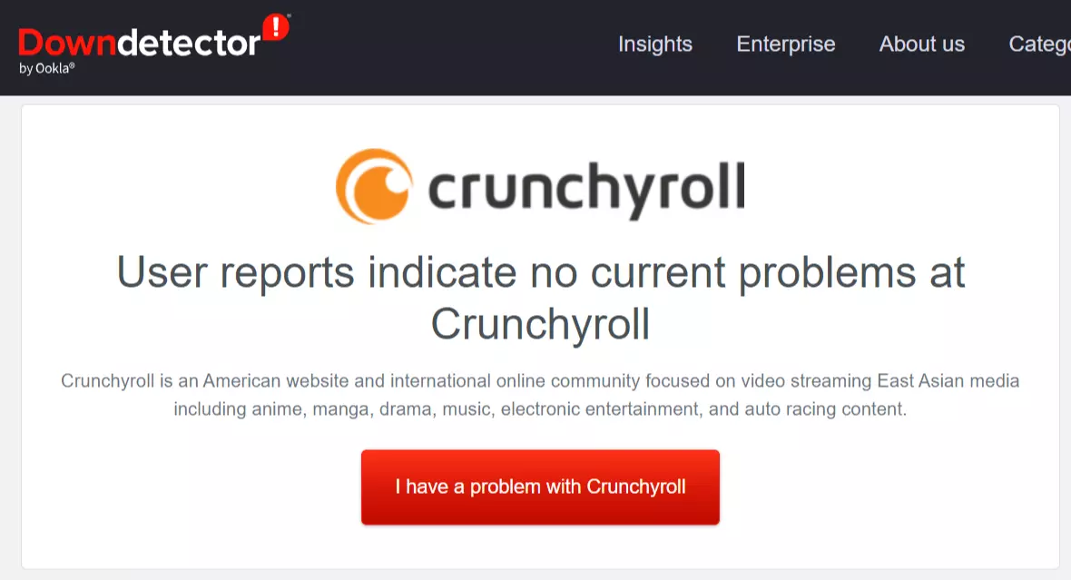 Crunchyroll Server Status Check