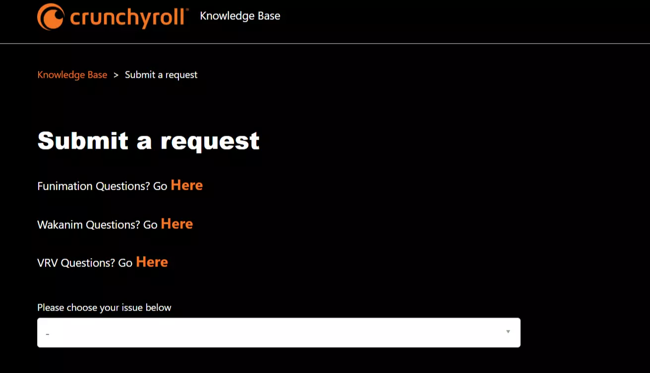 Submit a Request to Crunchyroll