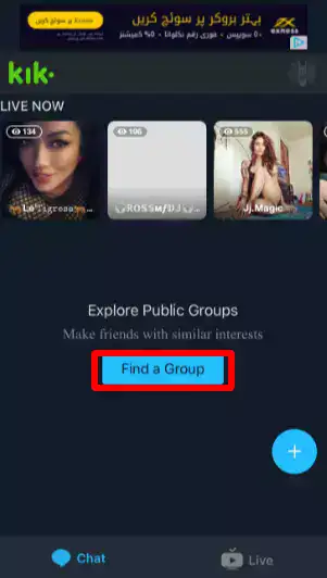 "Find a Group" on Kik