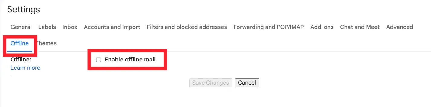 "Offline Status" of Gmail