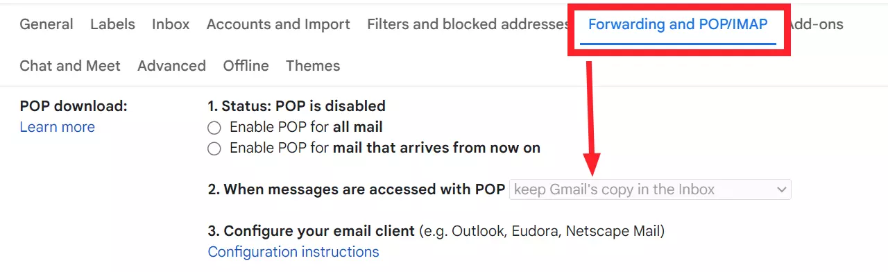 "POP Settings" in Gmail