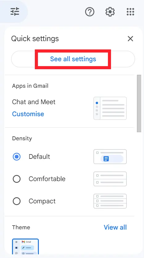 "See All Settings" in Gmail