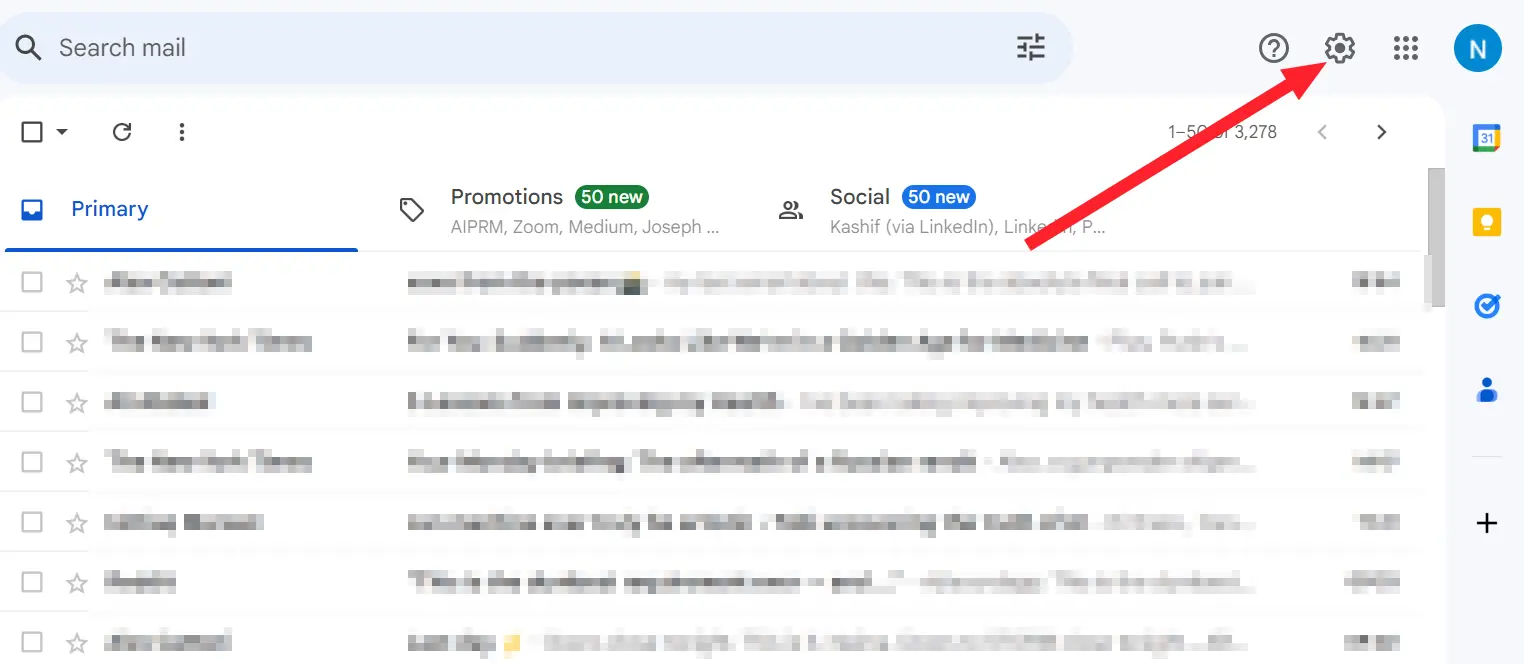 "Settings Icon" in Gmail