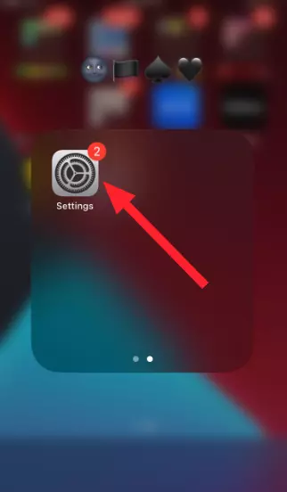"Settings" app in iPhone 