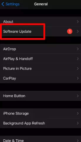 Software Update in iPhone