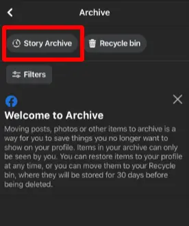 "Story Archive Folder" on Facebook