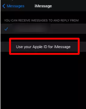 Use your Apple ID for iMessage