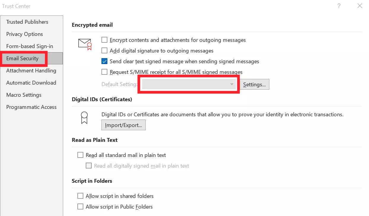 Verify Certificate in Outlook App