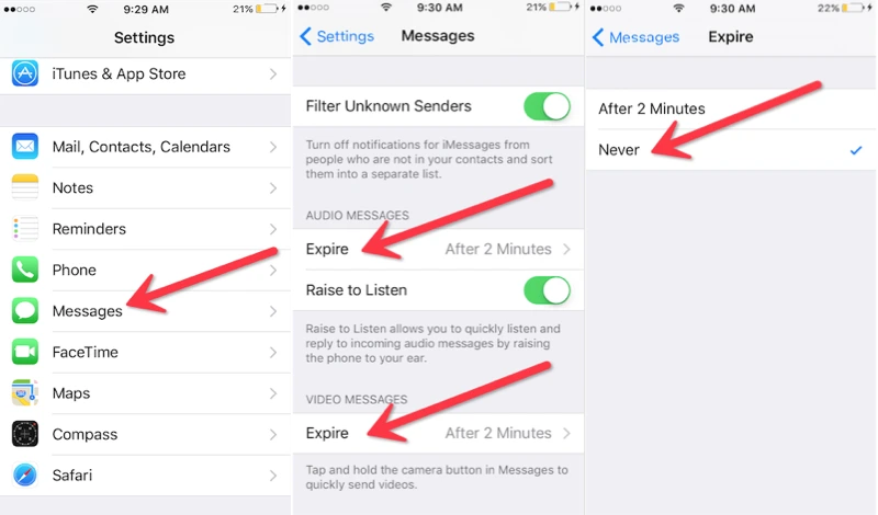 voice messages setting on iphone