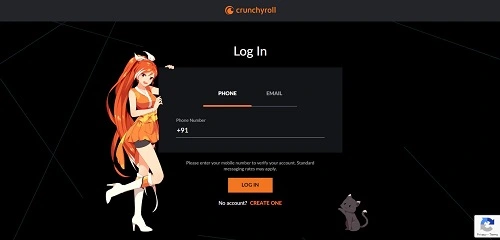 Crunchyroll-login