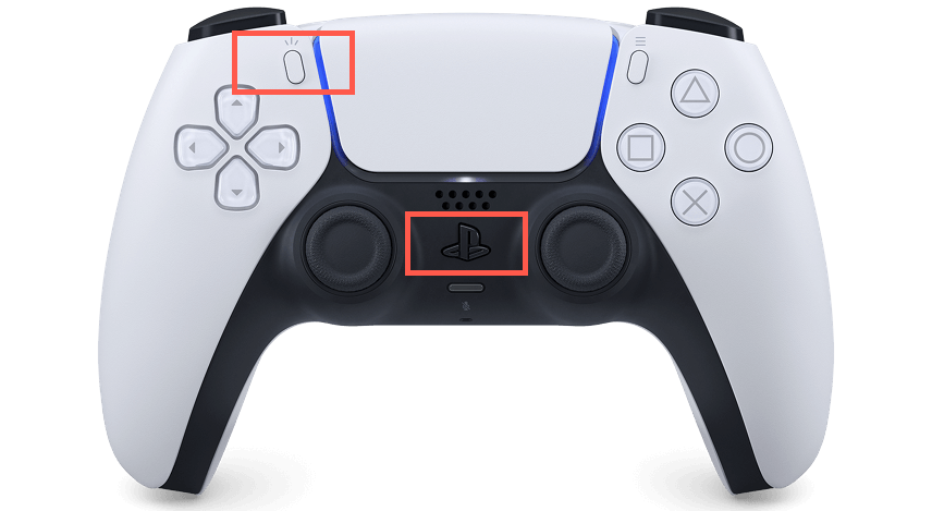 Share and PS buttons on a PS5 Controller