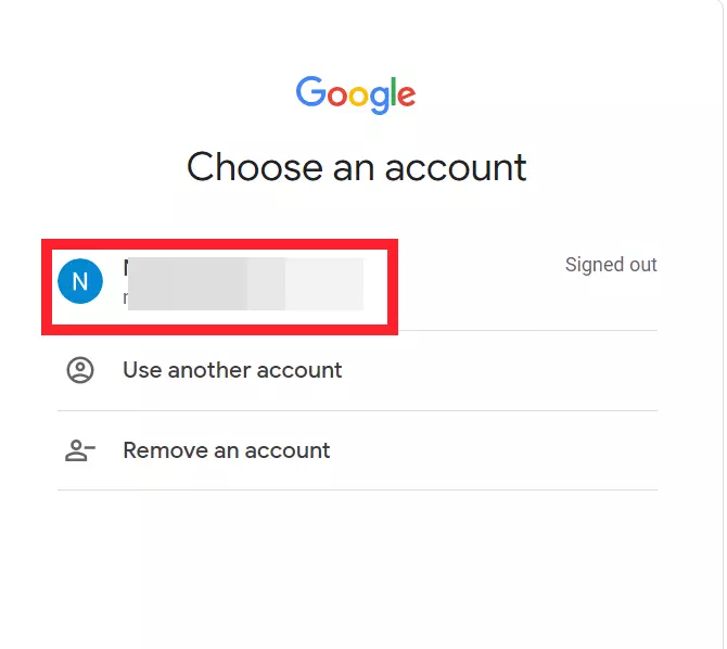 Choose your Google Account