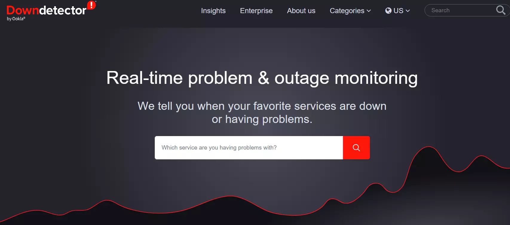 "Downdetector" website to check server outages