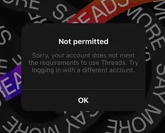 instagram threads not permitted issue