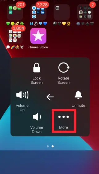 "More" option in Assistive Touch