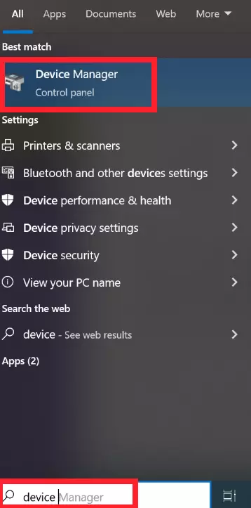 Open "Device Manager"