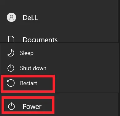 Restart option in your Computer